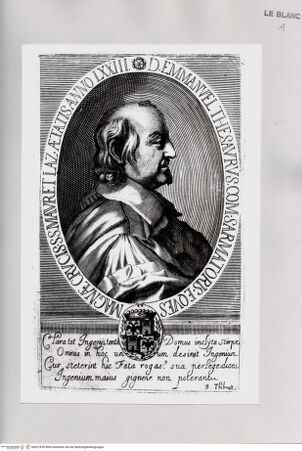Vorderseite von Istituto Nazionale per la Grafica [http://creativecommons.org/publicdomain/mark/1.0/] Bildnis des Emanuele Tesamo in Ovalrahmung - , bh527630. Foto.