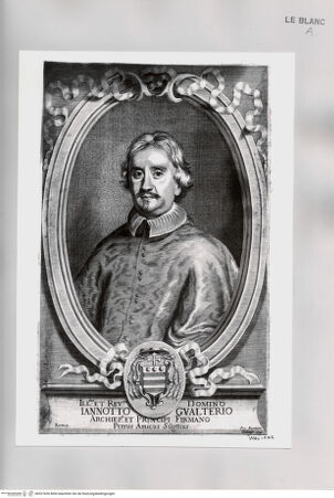 Vorderseite von Istituto Nazionale per la Grafica [http://creativecommons.org/publicdomain/mark/1.0/] Bildnis des Kardinals Giannotto Gualterio in Ovalrahmung - , bh527636. Foto.