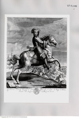 Vorderseite von Istituto Nazionale per la Grafica [http://creativecommons.org/publicdomain/mark/1.0/] Der polnische Hofmarschall Hieronymus(?) Lubomirski zu Pferde - , bh527651. Foto.