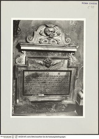 Vorderseite von Sopr. BAS ROMA [https://www.deutsche-digitale-bibliothek.de/content/lizenzen/rv-ez/] Grabstein für Caspar Cornelius - , bh529187_recto. Foto.