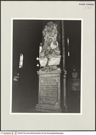 Vorderseite von Sopr. BAS ROMA [https://www.deutsche-digitale-bibliothek.de/content/lizenzen/rv-ez/] Grabmal für Olaus Magnus - , bh529192_recto. Foto.