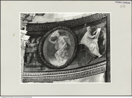 Vorderseite von Sopr. BAS ROMA [https://www.deutsche-digitale-bibliothek.de/content/lizenzen/rv-ez/] MarienzyklusDie Verkündigung - Engel, eine Sibylle, Putten, bh529200_recto. Foto.