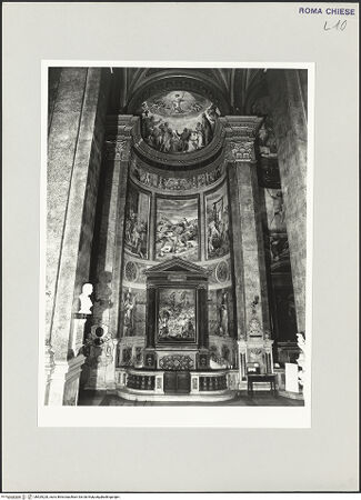 Vorderseite von Sopr. BAS ROMA [https://www.deutsche-digitale-bibliothek.de/content/lizenzen/rv-ez/] Santa Maria dell'AnimaCappella di Santa Barbara - 3. Kapelle links, Cappella di Santa Barbara, bh529228_recto. Foto.