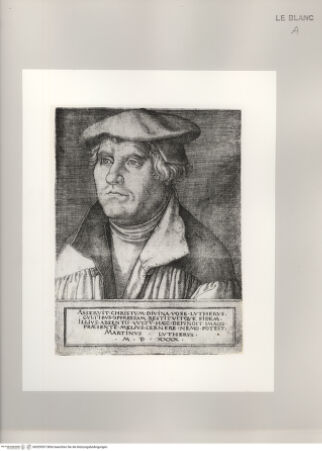 Vorderseite von Bibliotheca Hertziana [http://creativecommons.org/publicdomain/mark/1.0/] Bildnis des Martin Luther - , bh529557. Foto.