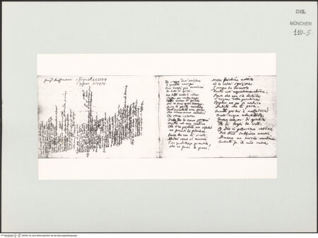 Vorderseite von Bibliotheca Hertziana [https://www.deutsche-digitale-bibliothek.de/content/lizenzen/rv-ez/] Skizzenbuch LatiumZwei Textseiten - , bh530118_recto. Foto.