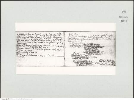 Vorderseite von Bibliotheca Hertziana [https://www.deutsche-digitale-bibliothek.de/content/lizenzen/rv-ez/] Skizzenbuch LatiumZwei Textseiten - , bh530119_recto. Foto.