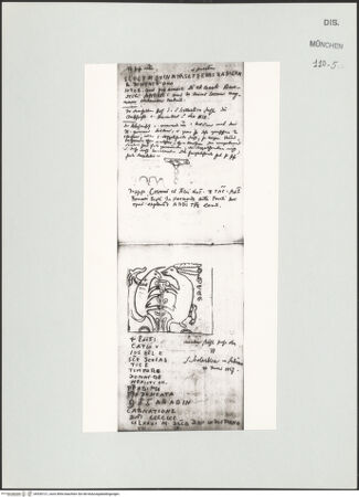 Vorderseite von Bibliotheca Hertziana [https://www.deutsche-digitale-bibliothek.de/content/lizenzen/rv-ez/] Skizzenbuch LatiumSubiaco, Transkription von Inschriften des Sacro Speco und der Santa Scolastica; Skizze architektonischer details des Sacro Speco; Skizze eines Reliefs (?) der Santa Scolastica - unten, mit Textseite, bh530121_recto. Foto.