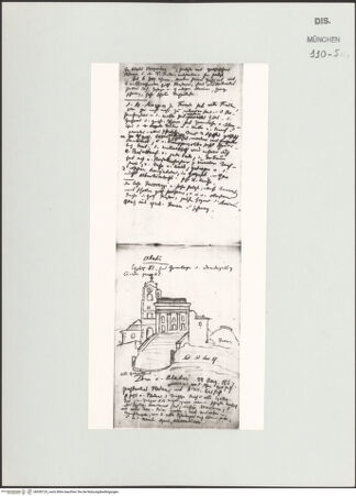 Vorderseite von Bibliotheca Hertziana [https://www.deutsche-digitale-bibliothek.de/content/lizenzen/rv-ez/] Skizzenbuch LatiumTextseite; Dom von Alatri - , bh530123_recto. Foto.