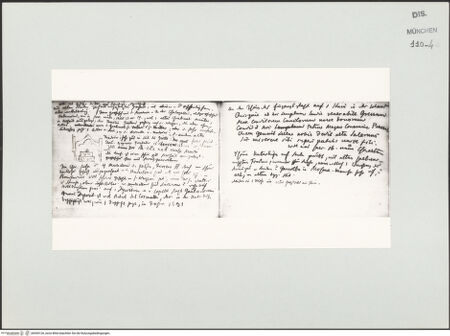 Vorderseite von Bibliotheca Hertziana [https://www.deutsche-digitale-bibliothek.de/content/lizenzen/rv-ez/] Skizzenbuch LatiumZwei Textseiten und Enturf eines Wandgrabes - , bh530126_recto. Foto.