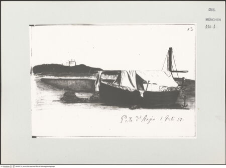 Vorderseite von Bibliotheca Hertziana [https://www.deutsche-digitale-bibliothek.de/content/lizenzen/rv-ez/] Skizzenbuch LatiumPorto d'Anzio - , bh530174_recto. Foto.