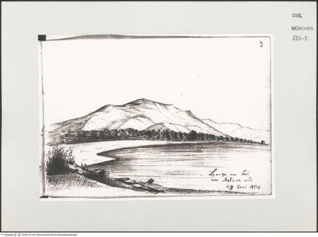 Vorderseite von Bibliotheca Hertziana [https://www.deutsche-digitale-bibliothek.de/content/lizenzen/rv-ez/] Skizzenbuch LatiumBerge von Cori von Astura aus - , bh530178_recto. Foto.