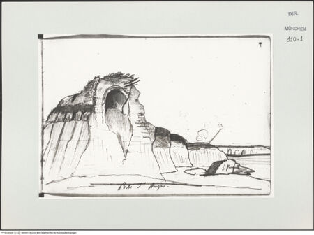 Vorderseite von Bibliotheca Hertziana [https://www.deutsche-digitale-bibliothek.de/content/lizenzen/rv-ez/] Skizzenbuch LatiumAnsicht des Porto d'Anzio (bei der Villa Imperiale?) - , bh530183_recto. Foto.