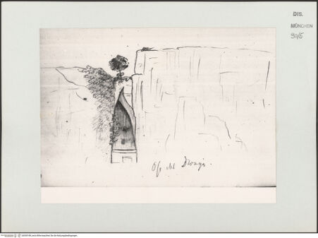 Vorderseite von Bibliotheca Hertziana [https://www.deutsche-digitale-bibliothek.de/content/lizenzen/rv-ez/] Skizzenbuch Capri, SizilienSyrakus: Das Ohr des Dionys - , bh530189_recto. Foto.