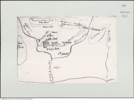 Vorderseite von Bibliotheca Hertziana [https://www.deutsche-digitale-bibliothek.de/content/lizenzen/rv-ez/] Skizzenbuch Capri, SizilienAgrigento, Plan des Tempel-Tals - links, bh530211_recto. Foto.