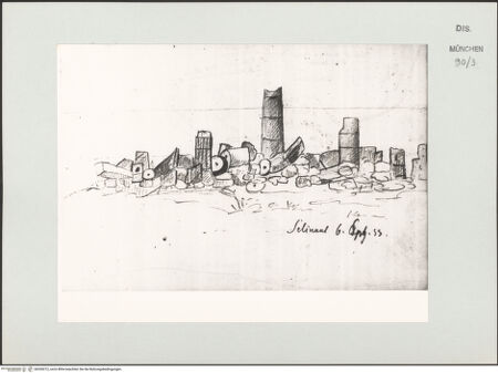 Vorderseite von Bibliotheca Hertziana [https://www.deutsche-digitale-bibliothek.de/content/lizenzen/rv-ez/] Skizzenbuch Capri, SizilienSelinunte, Tempelruinen (Tempio di Zeus) - , bh530212_recto. Foto.