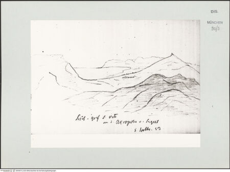 Vorderseite von Bibliotheca Hertziana [https://www.deutsche-digitale-bibliothek.de/content/lizenzen/rv-ez/] Skizzenbuch Capri, SizilienSan Vito Lo Capo von der Akropolis von Segesta aus gesehen - , bh530213_recto. Foto.