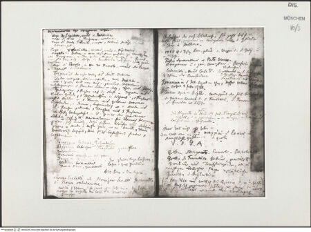 Vorderseite von Bibliotheca Hertziana [https://www.deutsche-digitale-bibliothek.de/content/lizenzen/rv-ez/] Korsika-SkizzenbuchZwei Textseiten - , bh530255_recto. Foto.