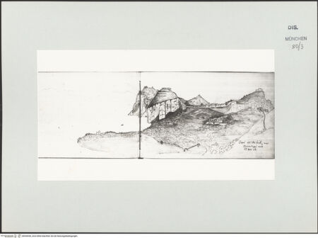 Vorderseite von Bibliotheca Hertziana [https://www.deutsche-digitale-bibliothek.de/content/lizenzen/rv-ez/] Skizzenbuch Latium, Kampanien, CapriAnsicht von Anacapri auf Capri - , bh530550_recto. Foto.