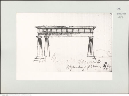Vorderseite von Bibliotheca Hertziana [https://www.deutsche-digitale-bibliothek.de/content/lizenzen/rv-ez/] Skizzenbuch Latium, Kampanien, CapriAnsicht des Neptunstempels (Hera-Tempel II) bei Paestum - , bh530558_recto. Foto.