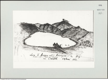 Vorderseite von Bibliotheca Hertziana [https://www.deutsche-digitale-bibliothek.de/content/lizenzen/rv-ez/] Skizzenbuch Latium, Kampanien, CapriLago d'Agnano bei Camaldoli (Neapel) - , bh530712_recto. Foto.