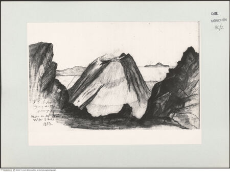 Vorderseite von Bibliotheca Hertziana [https://www.deutsche-digitale-bibliothek.de/content/lizenzen/rv-ez/] Skizzenbuch Latium, Kampanien, CapriVesuv von der Somma aus gesehen - , bh530713_recto. Foto.