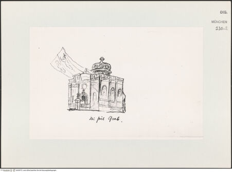 Vorderseite von Bibliotheca Hertziana [https://www.deutsche-digitale-bibliothek.de/content/lizenzen/rv-ez/] Skizzenbuch Vorderasien, Ägypten, PalästinaJerusalem, das Heilige Grab - , bh530721_recto. Foto.