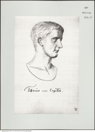 Vorderseite von Bibliotheca Hertziana [https://www.deutsche-digitale-bibliothek.de/content/lizenzen/rv-ez/] Skizzenbuch Latium, RomTiberius vom Capitol - , bh530727_recto. Foto.
