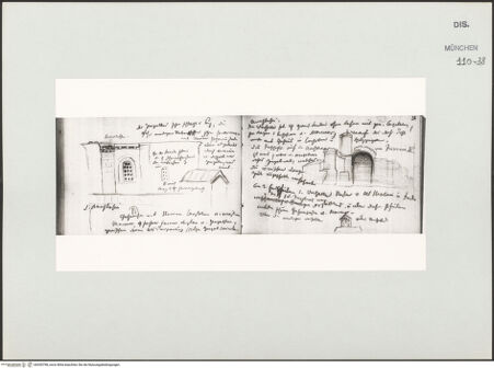 Vorderseite von Bibliotheca Hertziana [https://www.deutsche-digitale-bibliothek.de/content/lizenzen/rv-ez/] Skizzenbuch Latium, RomRoma, Sant'Anastasia; Tempio di Venere e Roma - , bh530798_recto. Foto.