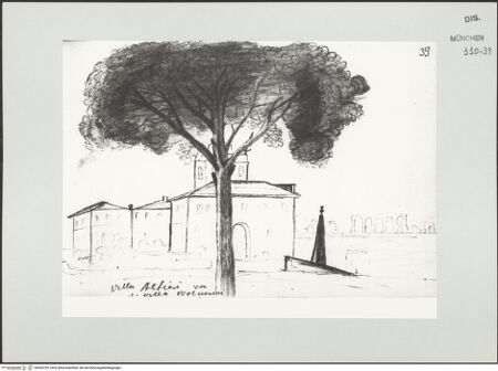 Vorderseite von Bibliotheca Hertziana [https://www.deutsche-digitale-bibliothek.de/content/lizenzen/rv-ez/] Skizzenbuch Latium, RomRoma, Villa Altieri - , bh530799_recto. Foto.