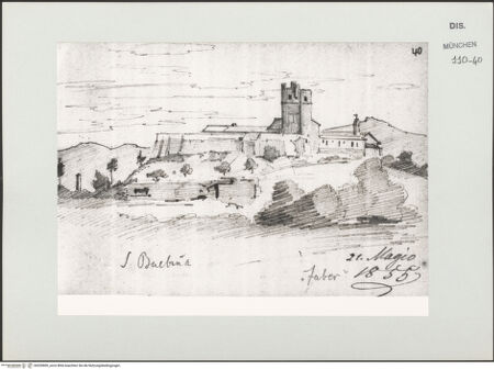 Vorderseite von Bibliotheca Hertziana [https://www.deutsche-digitale-bibliothek.de/content/lizenzen/rv-ez/] Skizzenbuch Latium, RomRoma, Santa Balbina - , bh530800_recto. Foto.