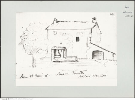 Vorderseite von Bibliotheca Hertziana [https://www.deutsche-digitale-bibliothek.de/content/lizenzen/rv-ez/] Skizzenbuch Latium, RomRoma, L'antica Torretta - , bh530810_recto. Foto.