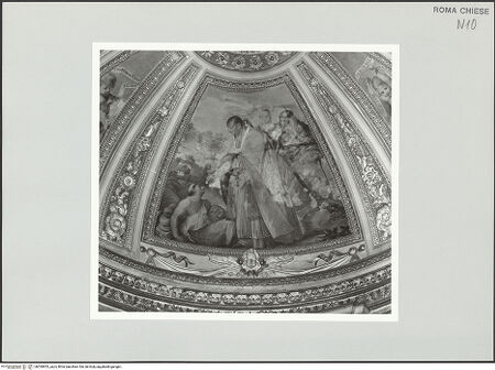 Vorderseite von Sopr. BAS ROMA [https://www.deutsche-digitale-bibliothek.de/content/lizenzen/rv-ez/] KapellenausstattungDer heilige Karl Borromäus spendet die heilige Kommunion an Pestkranke in Mailand - , bh530853_recto. Foto.