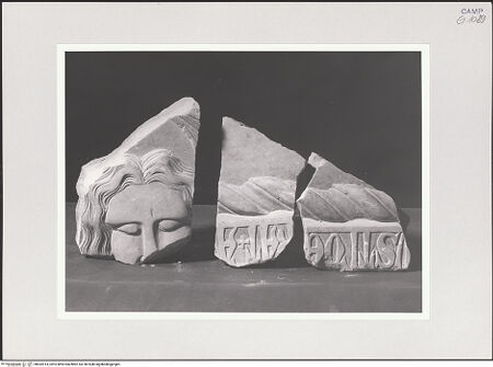 Vorderseite von Pedicini, Luciano [https://www.deutsche-digitale-bibliothek.de/content/lizenzen/rv-ez/] Grabplatte eines Ritters (gest. 1383) - Kopf und Rahmen links, bh532014_recto. Foto: Pedicini, Luciano.