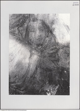 Vorderseite von Pedicini, Luciano [https://www.deutsche-digitale-bibliothek.de/content/lizenzen/rv-ez/] Geschichten von San Ladislao. SinopienHeiliger Ladislaus verehrt die Stephanskrone. Einweihung der Santa Maria Incoronata - Weihung der Santa Maria Incoronata. Detail des Kopfes einer Frau, bh532462_recto. Foto: Pedicini, Luciano.