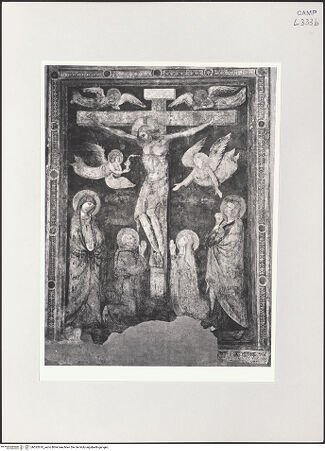 Vorderseite von Pedicini, Luciano [https://www.deutsche-digitale-bibliothek.de/content/lizenzen/rv-ez/] Kreuzigung mit Heiligen Maria, Johannes, Franz von Assisi, Klara und Engeln - Gesamtansicht, bh532610_recto. Foto: Pedicini, Luciano.