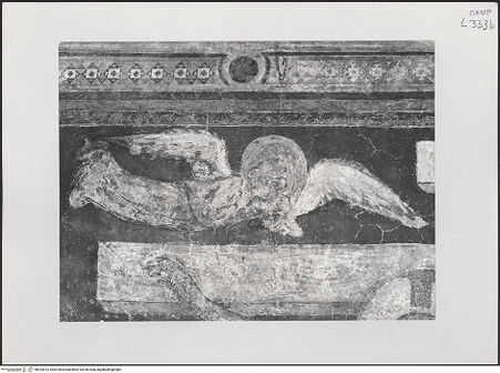 Vorderseite von Pedicini, Luciano [https://www.deutsche-digitale-bibliothek.de/content/lizenzen/rv-ez/] Kreuzigung mit Heiligen Maria, Johannes, Franz von Assisi, Klara und Engeln - Detail: Engel (oben links), bh532613_recto. Foto: Pedicini, Luciano.