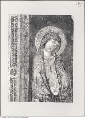 Vorderseite von Pedicini, Luciano [https://www.deutsche-digitale-bibliothek.de/content/lizenzen/rv-ez/] Kreuzigung mit Heiligen Maria, Johannes, Franz von Assisi, Klara und Engeln - Detail: Maria, bh532614_recto. Foto: Pedicini, Luciano.