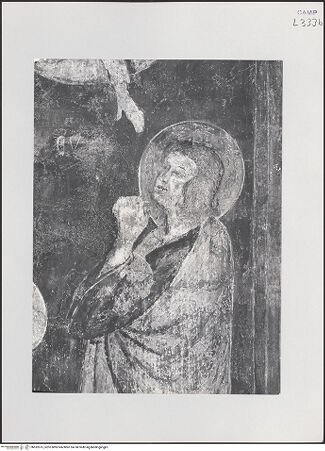 Vorderseite von Pedicini, Luciano [https://www.deutsche-digitale-bibliothek.de/content/lizenzen/rv-ez/] Kreuzigung mit Heiligen Maria, Johannes, Franz von Assisi, Klara und Engeln - Detail: Johannes, bh532615_recto. Foto: Pedicini, Luciano.