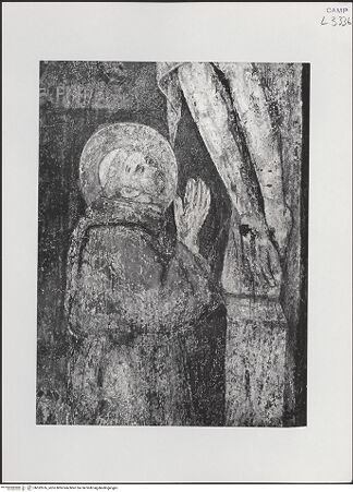 Vorderseite von Pedicini, Luciano [https://www.deutsche-digitale-bibliothek.de/content/lizenzen/rv-ez/] Kreuzigung mit Heiligen Maria, Johannes, Franz von Assisi, Klara und Engeln - Detail: Franziskus, bh532616_recto. Foto: Pedicini, Luciano.