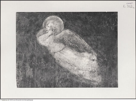 Vorderseite von Pedicini, Luciano [https://www.deutsche-digitale-bibliothek.de/content/lizenzen/rv-ez/] Kreuzigung mit Heiligen Maria, Johannes, Magdalena und Engeln - Detail: Engel (unten rechts), bh532627_recto. Foto: Pedicini, Luciano.