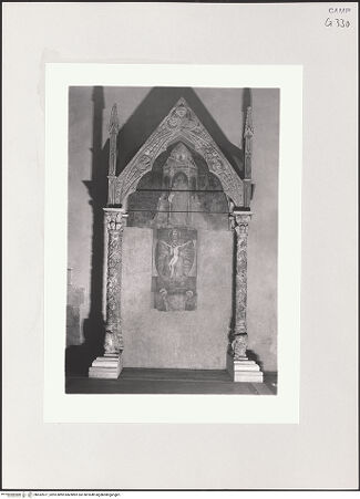 Vorderseite von Sopr. BAS NA [https://www.deutsche-digitale-bibliothek.de/content/lizenzen/rv-ez/] Grabmal für Antonio (und Onofrio) PennaChristus und Verkündigung - Gesamtansicht (Nachkriegszustand), bh532671_recto. Foto.