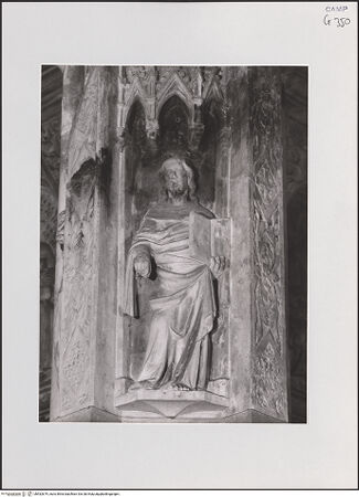 Vorderseite von Sopr. BAS NA [https://www.deutsche-digitale-bibliothek.de/content/lizenzen/rv-ez/] Grabmal des Königs Robert I.Heiligen und Propheten - Pfeiler, Detail: Prophet, bh532679_recto. Foto.