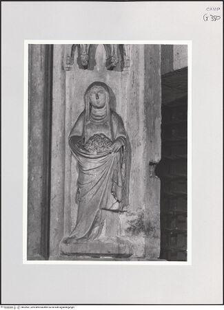 Vorderseite von Sopr. BAS NA [https://www.deutsche-digitale-bibliothek.de/content/lizenzen/rv-ez/] Grabmal des Königs Robert I.Heiligen und Propheten - Pfeiler, Detail: Heilige, bh532681_recto. Foto.