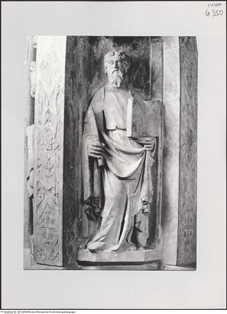 Vorderseite von Pedicini, Luciano [https://www.deutsche-digitale-bibliothek.de/content/lizenzen/rv-ez/] Grabmal des Königs Robert I.Heiligen und Propheten - Pfeiler, Detail: Heiliger Bartholomäus, bh532685_recto. Foto: Pedicini, Luciano.