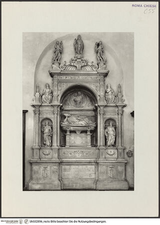 Vorderseite von Hirmer Fotoarchiv [https://www.deutsche-digitale-bibliothek.de/content/lizenzen/rv-ez/] Grabmal des Kardinals Ascanio Maria Sforza, (gestorben 1505) - Gesamtaufnahme, bh532896_recto. Foto.