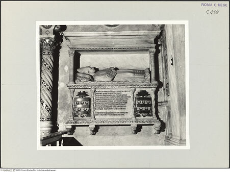 Vorderseite von Sopr. BAS ROMA [https://www.deutsche-digitale-bibliothek.de/content/lizenzen/rv-ez/] Grabmal des Kardinals Pietro Stefaneschi, gestorben 1417 - , bh533343_recto. Foto.