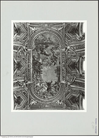 Vorderseite von Sopr. BAS ROMA [https://www.deutsche-digitale-bibliothek.de/content/lizenzen/rv-ez/] Die Vision des heiligen Filippo Neri: Wunderbares Eingreifen der Jungfrau Maria in den Kirchenbau - , bh533567_recto. Foto.