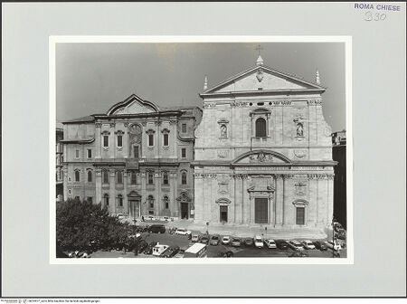 Vorderseite von Sopr. BAS ROMA [https://www.deutsche-digitale-bibliothek.de/content/lizenzen/rv-ez/] Santa Maria in Vallicella - Fassade von Kirche und Oratorium, bh533577_recto. Foto.