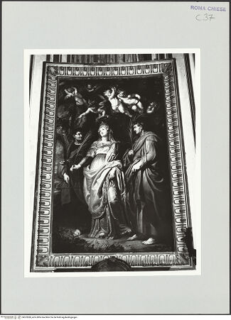 Vorderseite von Sopr. BAS ROMA [https://www.deutsche-digitale-bibliothek.de/content/lizenzen/rv-ez/] Die Heiligen Domitilla, Nereus und Achilleus - , bh533580_recto. Foto.