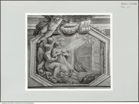 Vorderseite von Sopr. BAS ROMA [https://www.deutsche-digitale-bibliothek.de/content/lizenzen/rv-ez/] Szenen aus der Vita des heiligen Filippo NeriPfingstfeier des heiligen Filippo Neri in den Katakomben - , bh533596_recto. Foto.